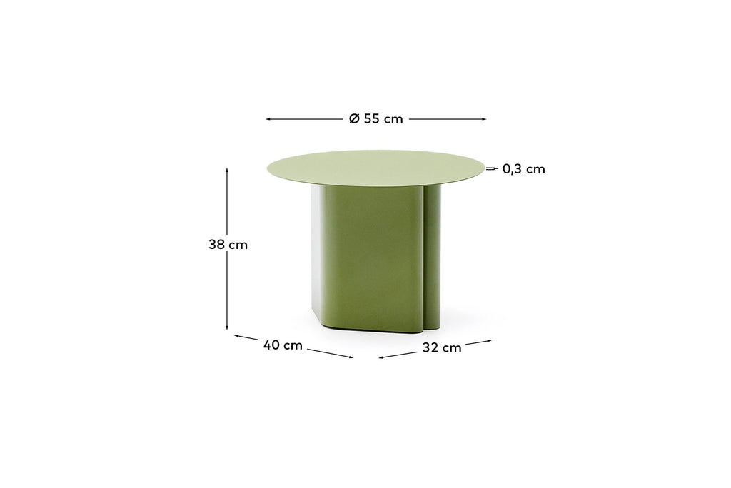 Table d'appoint en fer vert Arvin Ø 55 cm