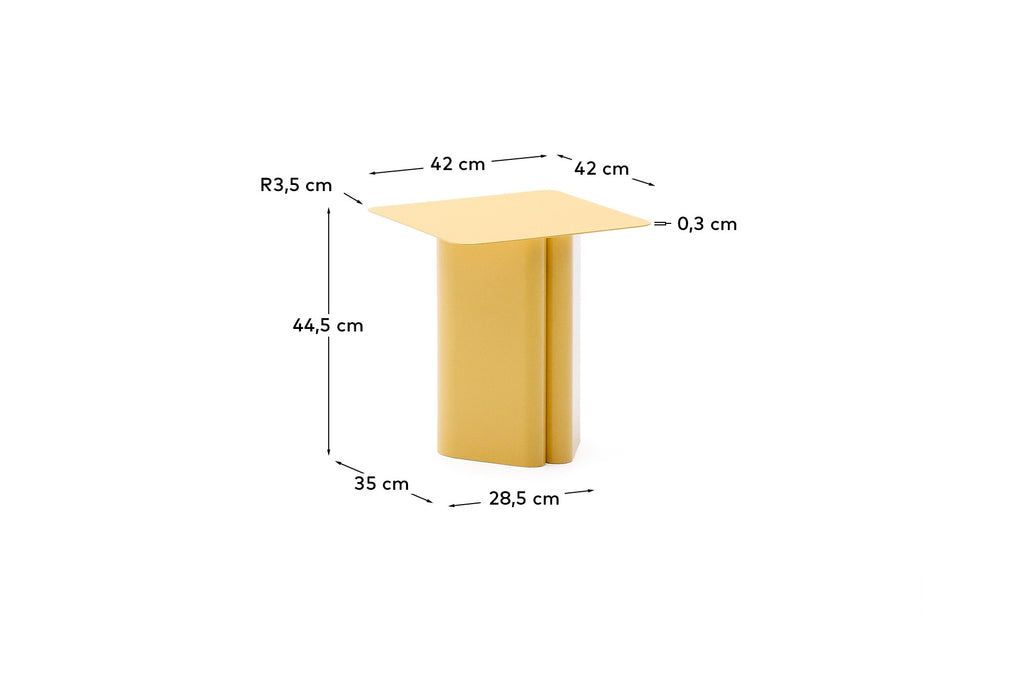 Table d'appoint en fer Arvin jaune 42 x 42 cm