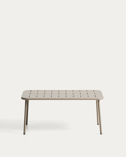 Table d’extérieur Zivia en acier galvanisé taupe 90 x 50 cm