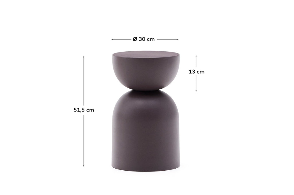 Table d’appoint Rachell en métal avec finition peinte violette Ø30 cm