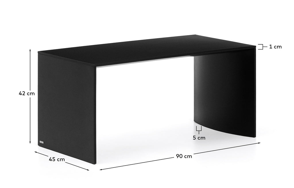Table basse Litto en DM laqué noir 90 x 45 cm