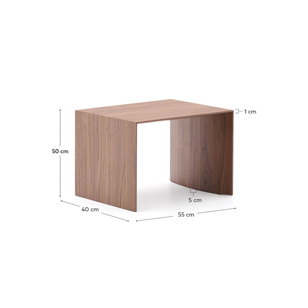 Table auxiliaire Litto en placage de noyer FSC Mix Credit 55 x 40 cm
