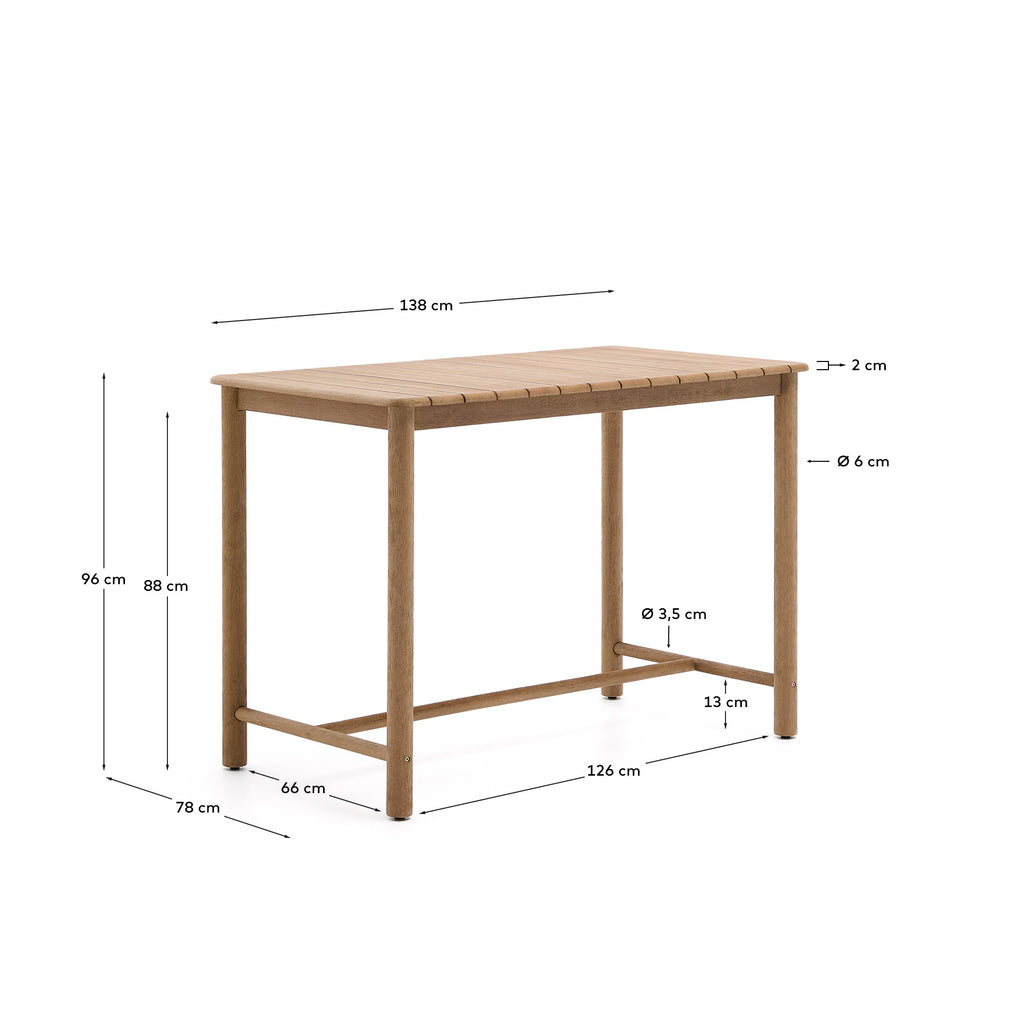 Table Sori en bois d’acacia 138 x 78 cm FSC 100 %