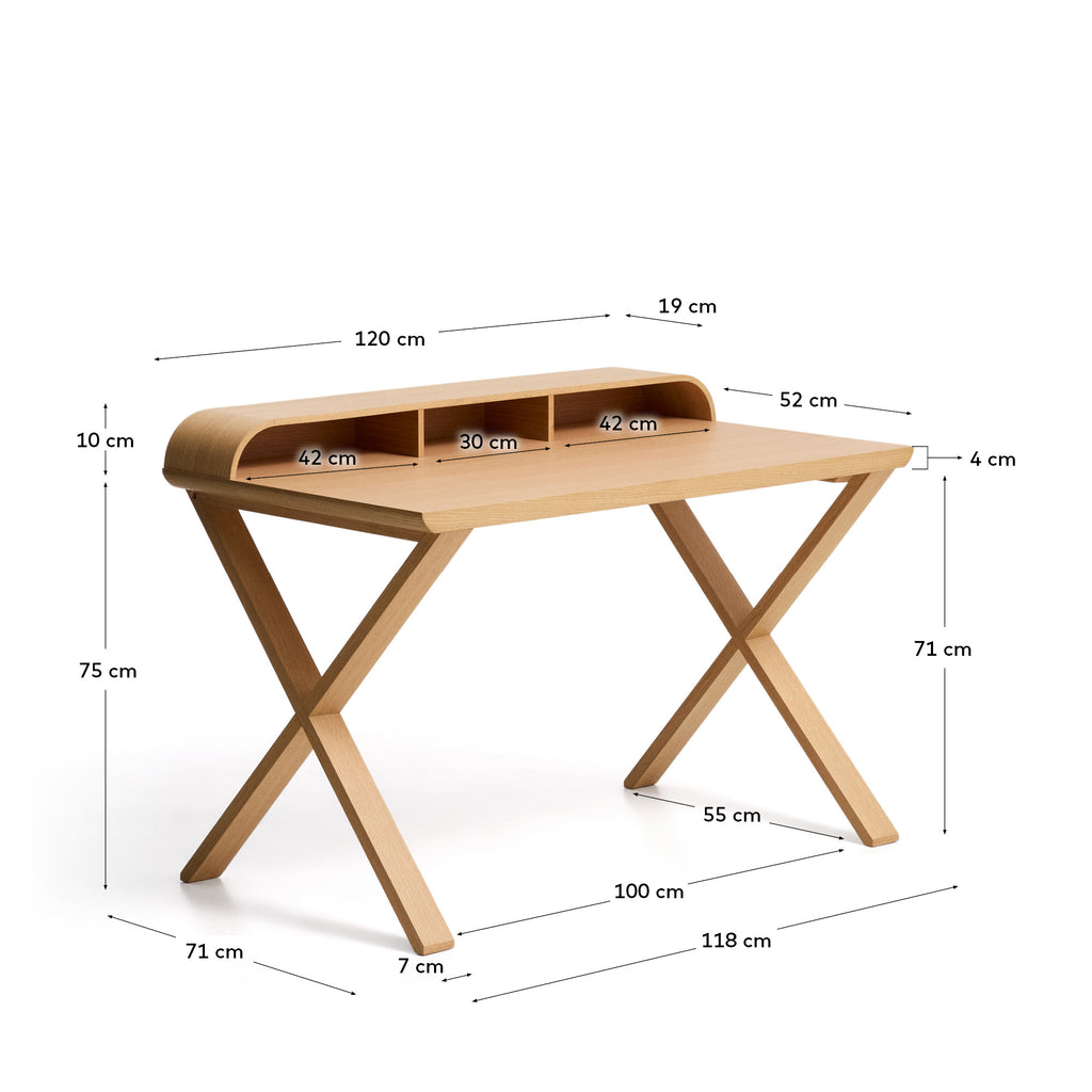 Dilare oak veneer desk 120 x 85cm