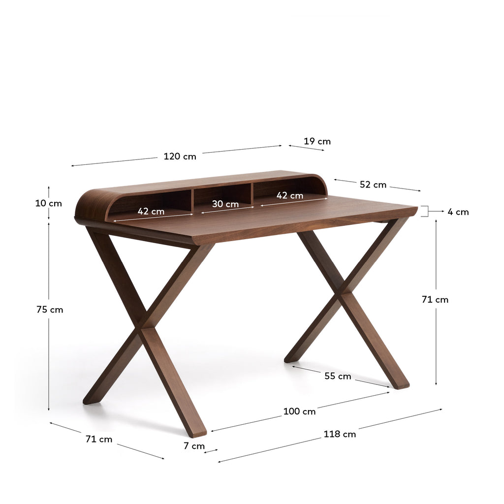 Bureau Dilare en placage de noyer 120 × 85 cm