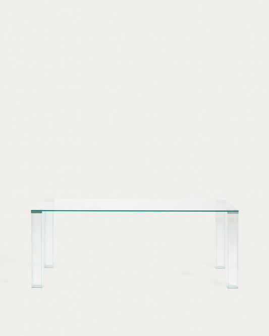 Table Adularia en verre trempé transparent 200 x 100 cm