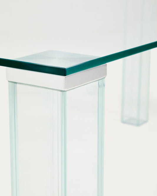 Table Adularia en verre trempé transparent 160 x 90 cm