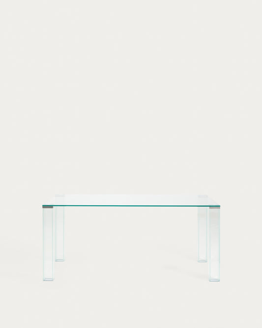 Table Adularia en verre trempé transparent 160 x 90 cm