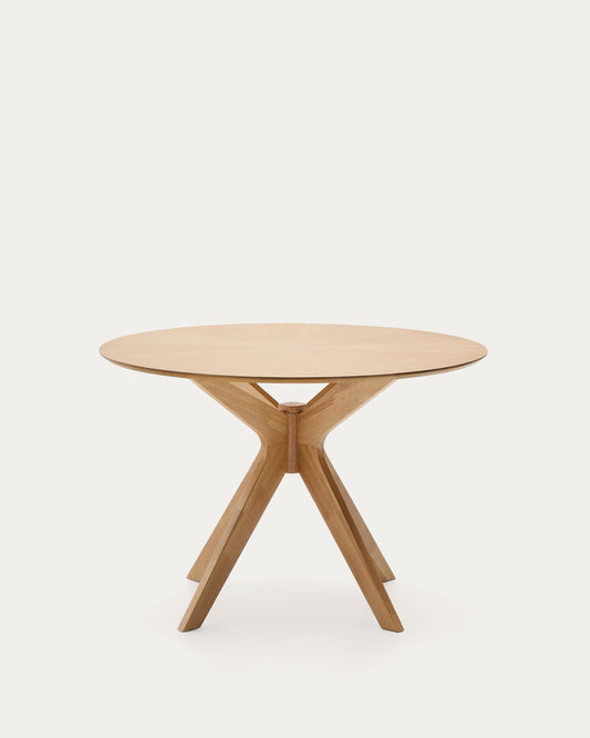 Table Ronde Naanim en placage de chêne Ø 100 cm