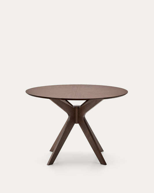 Table Ronde Naanim en placage de noyer Ø 100 cm