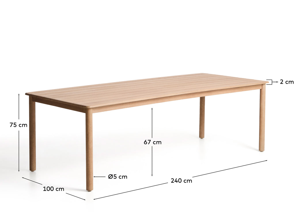 Table Sori en bois massif d'acacia FSC 100 % 240 x 100 cm