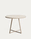 Table ronde Tella en acier galvanisé taupe et céramique beige Ø 90 cm