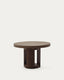 Artis extendable round table in solid wood and oak veneer with a walnut finish, FSC 100%, 120 (170) x 80 cm