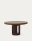 Table ronde extensible Artis en bois massif et placage de chêne avec finition ton noyer FSC 100 % 150 (200) x 80 cm