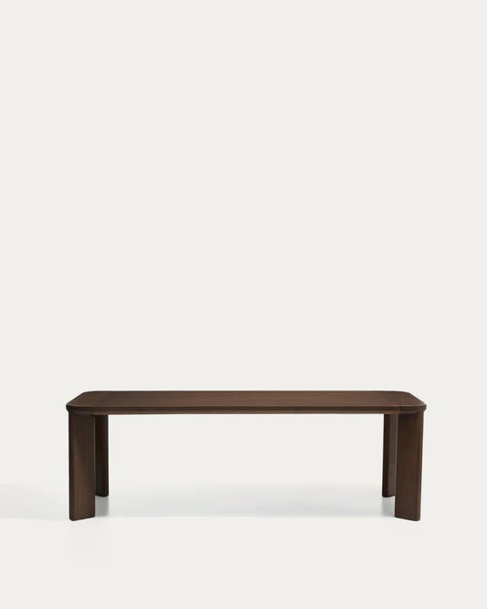 Jondal extendable table in solid oak wood and oak veneer with walnut finish FSC 100% 240 (320) x 100cm