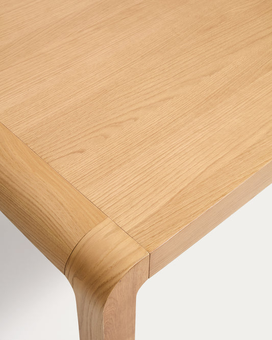 Table extensible Erisia en bois de chêne massif finition ton naturel 200 (280) x 100 cm FSC 100%