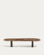 Table basse Pirita en marbre marron et pieds en bois de chêne avec finition foncée 147 x 65 cm FSC 100 %