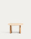 Table auxiliaire Pirita en travertin beige et pieds en bois de chêne avec finition ton naturel 71 x 70 cm FSC 100 %