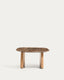Table auxiliaire Pirita en marbre marron et pieds en bois de chêne avec finition ton naturel 71 x 70 cm FSC 100 %