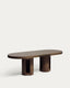 Table extensible ovale Artis en bois et placage de chêne avec finition ton noyer FSC 100 % 190 (240) x 100 cm