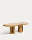 Table extensible ovale Artis en bois et placage de chêne avec finition ton naturel FSC 100 % 190 (240) x 100 cm