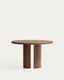 Table ronde Nealy en placage de noyer, finition foncée Ø 120 cm
