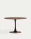 Table ronde Vedira en verre et acier marron Ø 120 cm