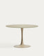 Table ronde Vedira en verre et acier taupe Ø 120 cm