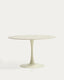 Table ronde Vedira en céramique écrue et acier beige Ø 120 cm