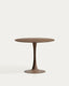 Table ronde Vedira en verre et acier marron Ø 90 cm