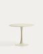 Table ronde Vedira en céramique écrue et acier beige Ø 90 cm