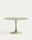 Table ronde Vedira en verre et acier vert Ø 120 cm