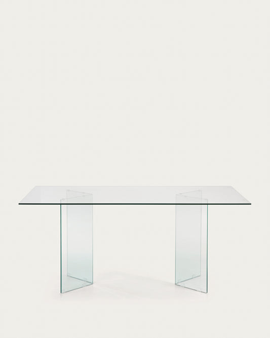 Table Burano en verre 200 x 90 cm