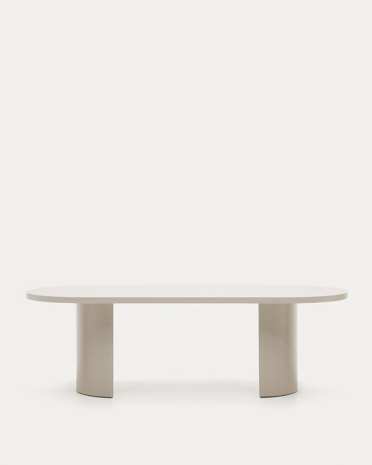 Table Nealy en DM laqué écrue 240 x 100 cm