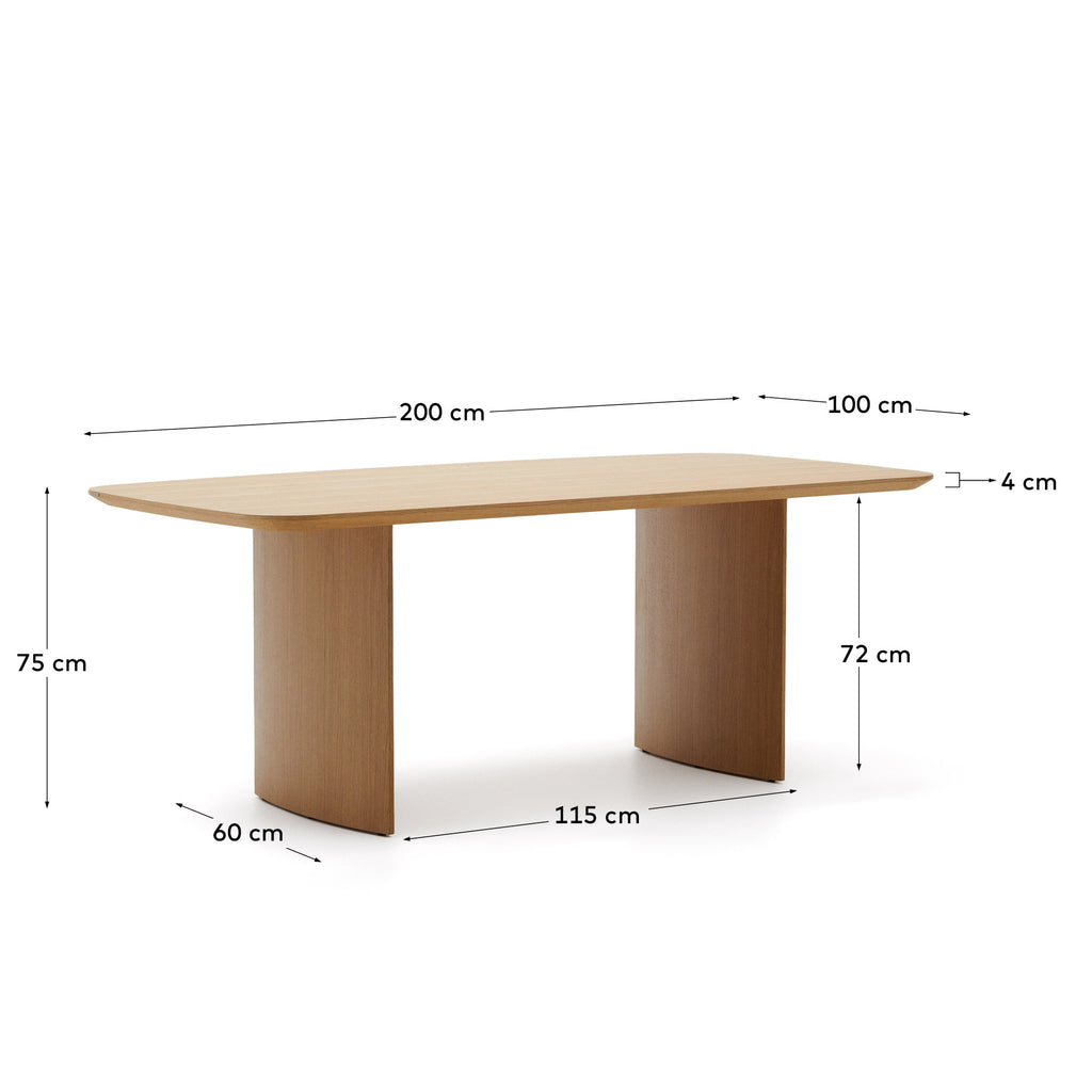 Table Litto en placage de chêne 200 x 100 cm