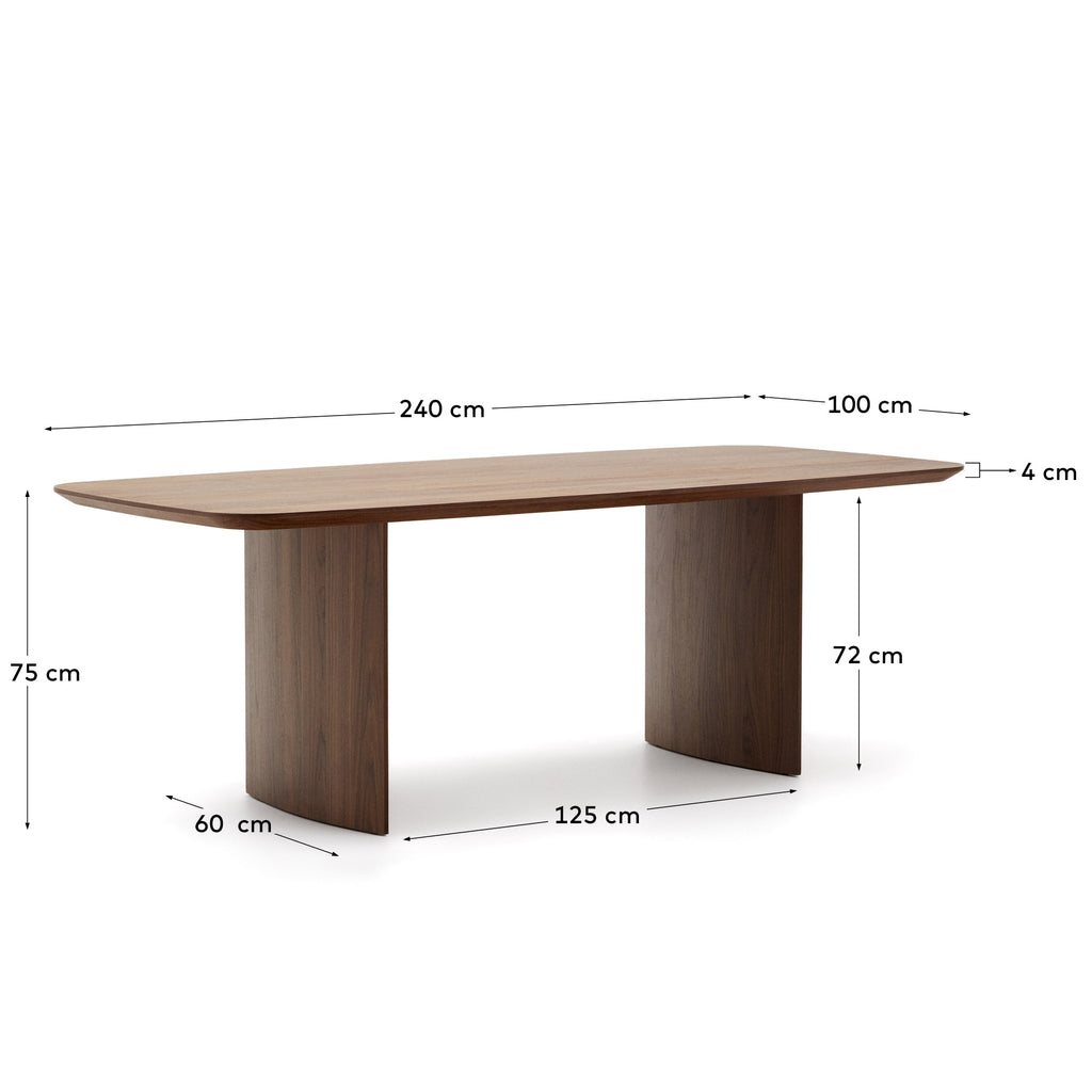 Table Litto en placage de noyer 240 x 100 cm