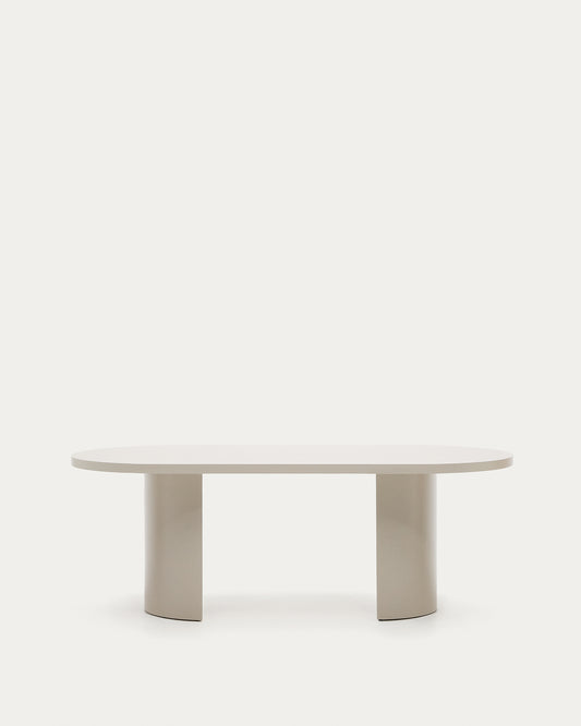 Table Nealy en DM laqué écrue 200 x 100 cm