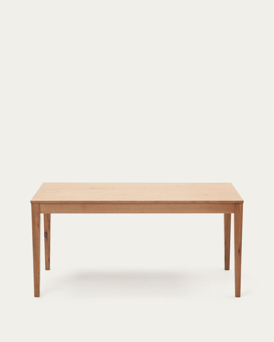 Table extensible Yain en placage et bois de chêne 160 (220) x 80 cm