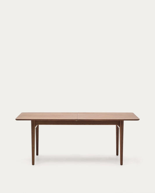 Table extensible Elan en placage et bois de noyer 200 (260 ) x 100 cm FSC 100 %
