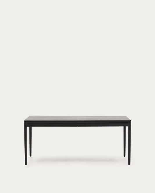 Table extensible Lenon en placage et bois de chêne noir 160(200)x90 cm, FSC Mix Credit