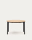 Table extensible ronde Montuiri placage en chêne et pieds en acier finition noire  Ø 120 (200) cm