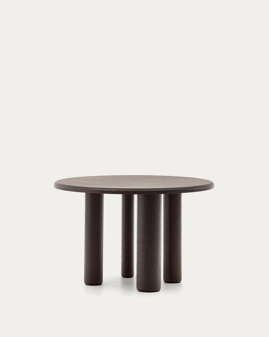 Table ronde Mailen en contre-plaqué de frêne avec finition foncée Ø 120 cm