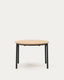 Table ronde extensible Montuiri en placage de chêne et pieds en acier noir Ø90(170) cm