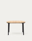 Table extensible Montuiri en placage de chêne et pieds en acier noir Ø120(200) x 90 cm