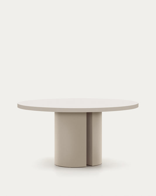 Table ronde Nealy en DM laqué écrue Ø 150 cm