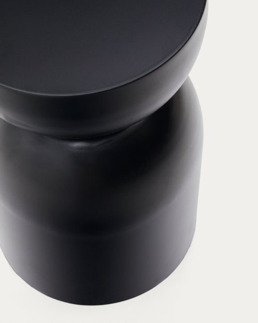 Rachell metal side table with glossy black painted finish Ø 30 cm