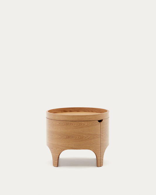 Table de chevet Octavia en contreplaqué de frêne FSC Mix Credit Ø 55 cm