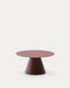 Table basse Wilshire en verre trempé dépoli et acier finition terracotta mat Ø80 cm