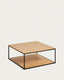 Table basse Yoana en placage de chêne et structure en métal noir 80 x 80 cm