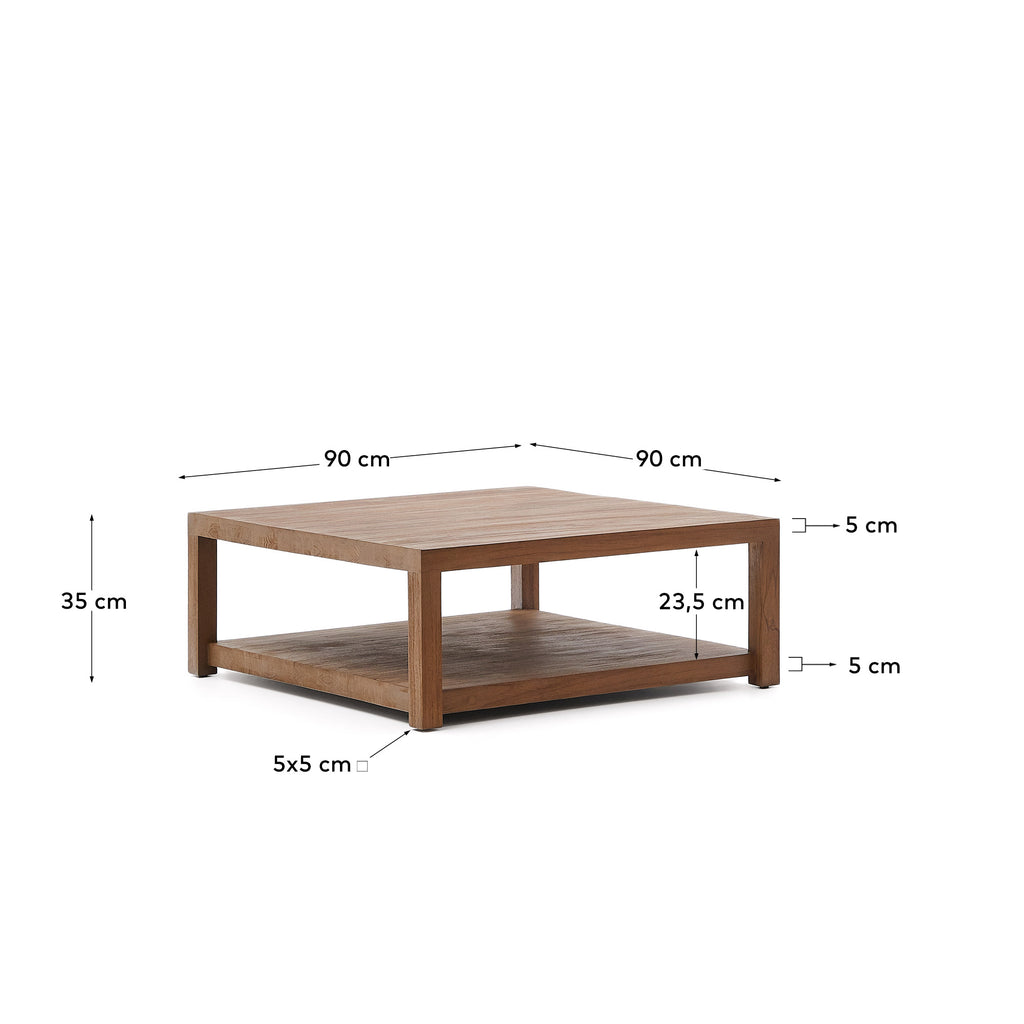 Table auxiliaire Sashi en bois de teck 90 x 90 cm